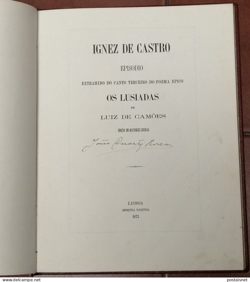 Ignez De Castro – Fac-smile Canto Terceiro Os Lusíadas Luiz De Camões - Oferta Da TAP - Poesía