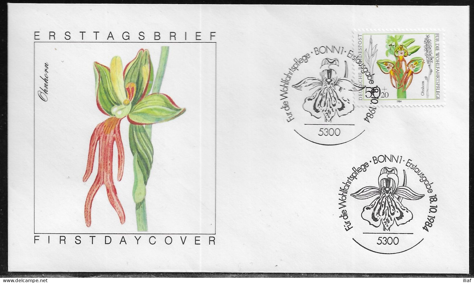 Germany. FDC Mi. 1225-1228. 4 Envelopes.  Welfare: Orchids.   FDC Cancellation On Cachet Special Envelope - 1981-1990