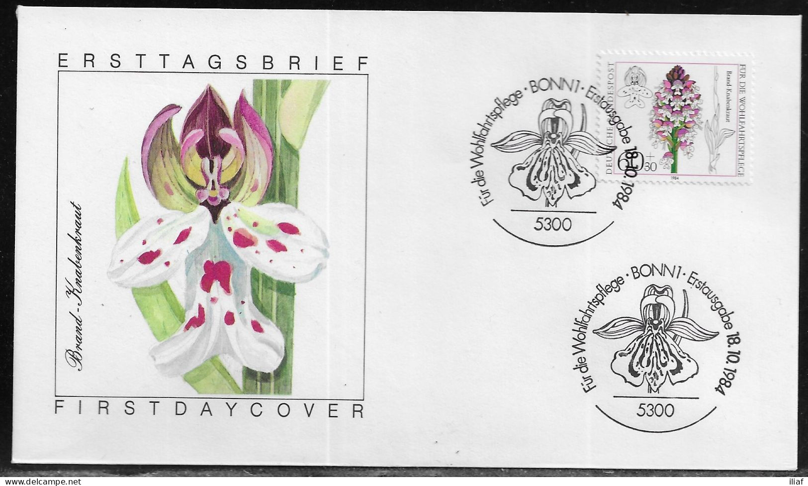 Germany. FDC Mi. 1225-1228. 4 Envelopes.  Welfare: Orchids.   FDC Cancellation On Cachet Special Envelope - 1981-1990