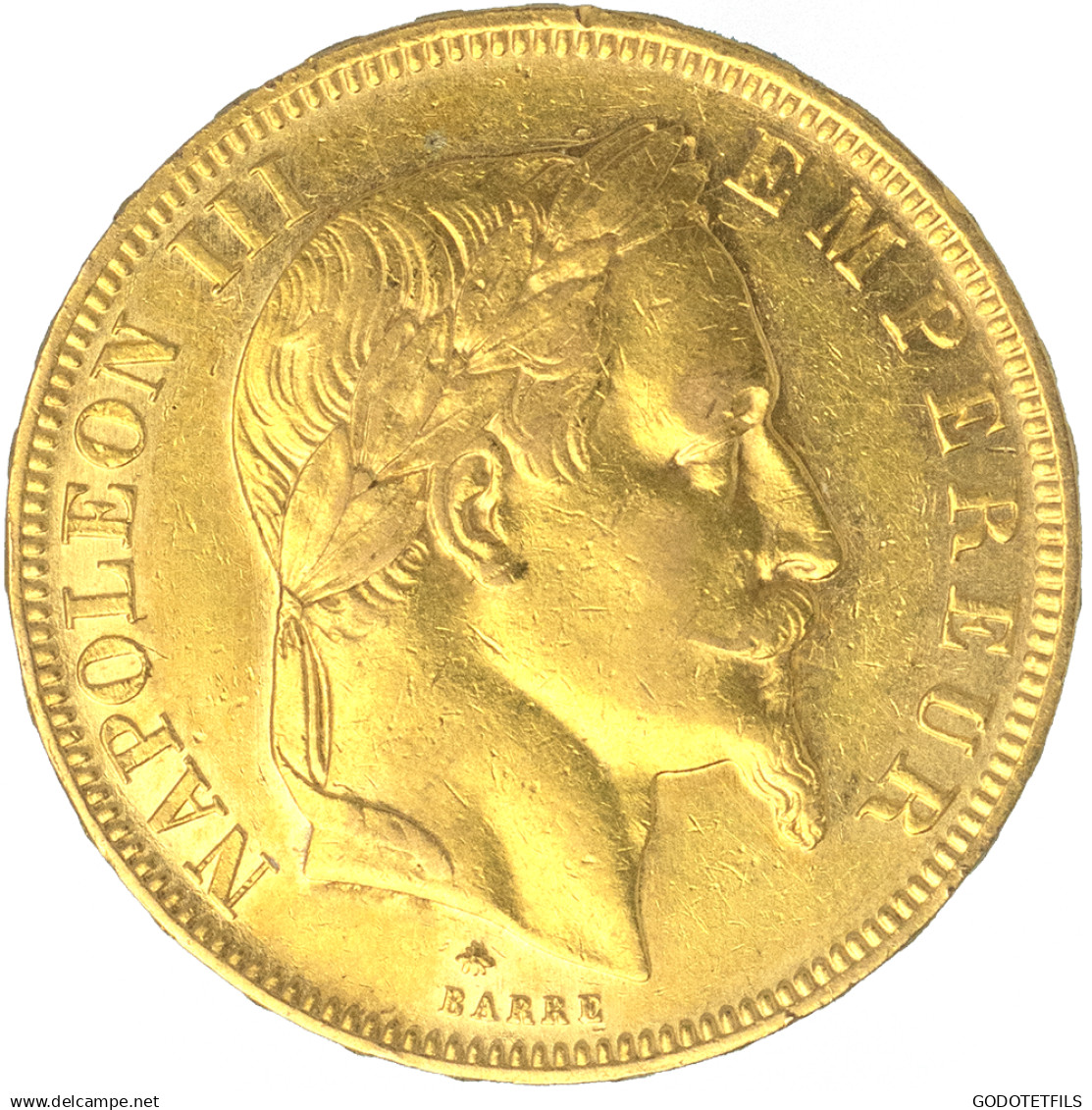 Second-Empire-50 Francs Napoléon III Tête Laurée 1867 Paris - 50 Francs-or