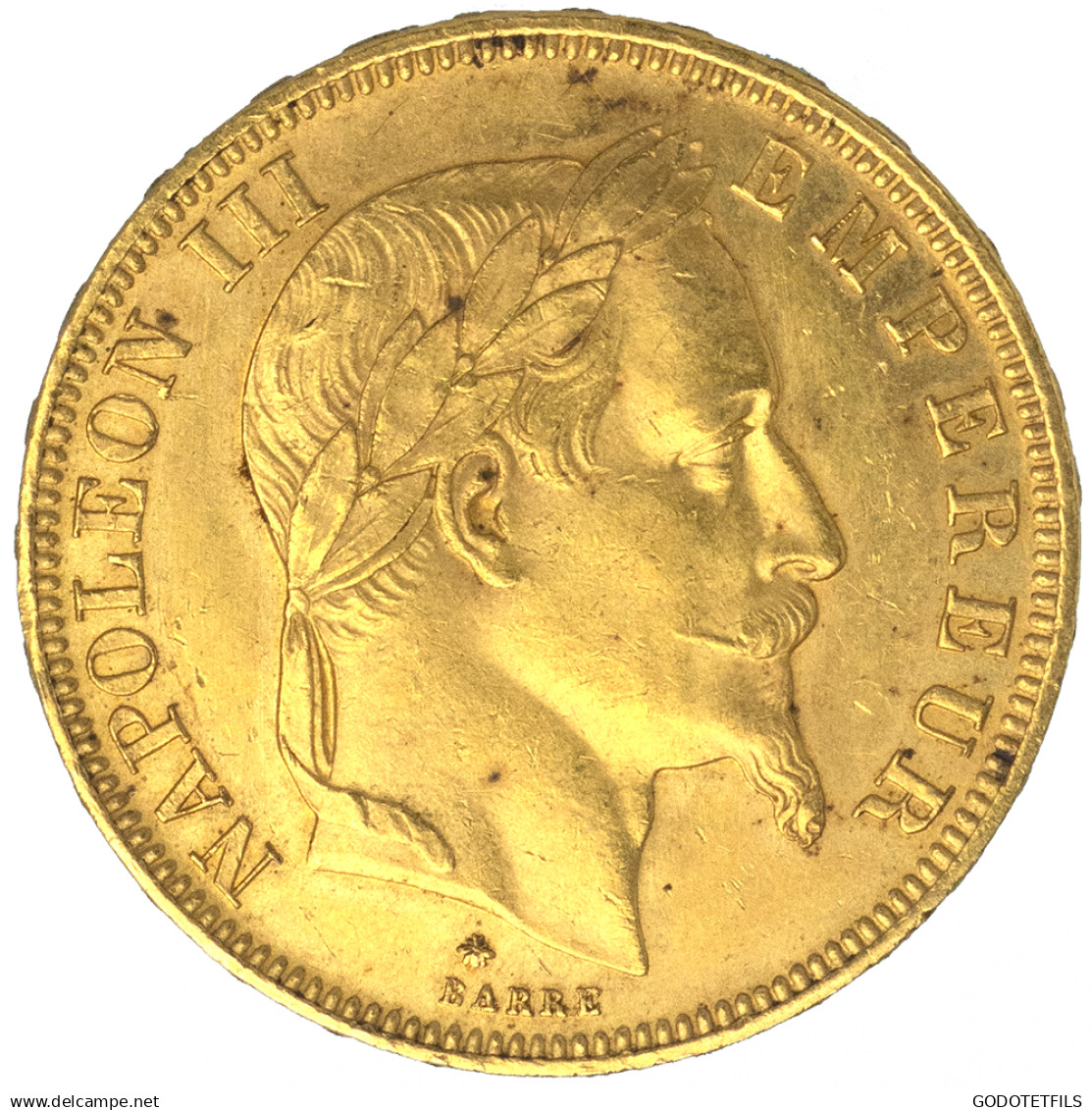 Second-Empire-50 Francs Napoléon III Tête Laurée 1867 Paris - 50 Francs (gold)