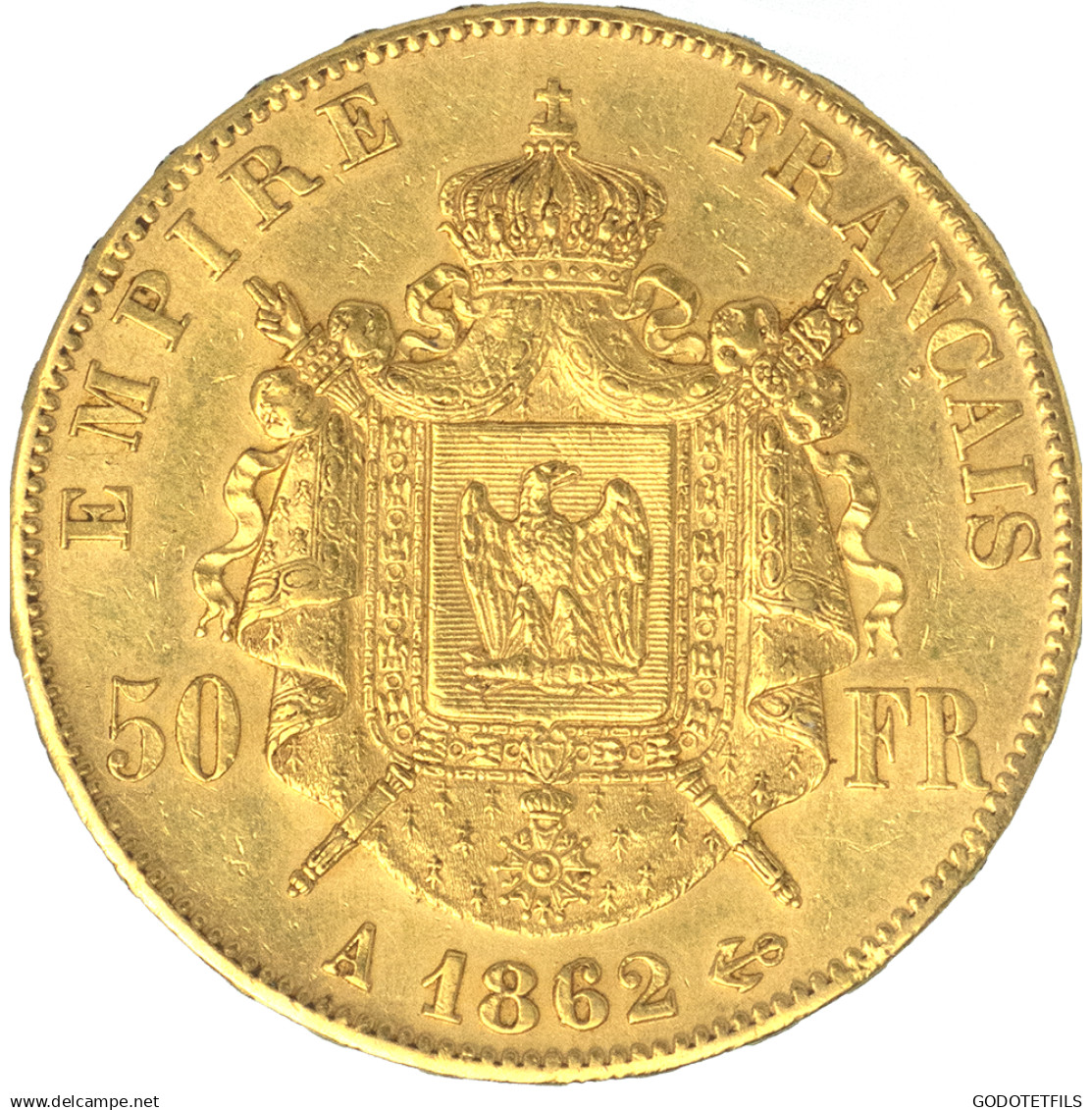 Second-Empire-50 Francs Napoléon III Tête Laurée 1862 Paris - 50 Francs (gold)