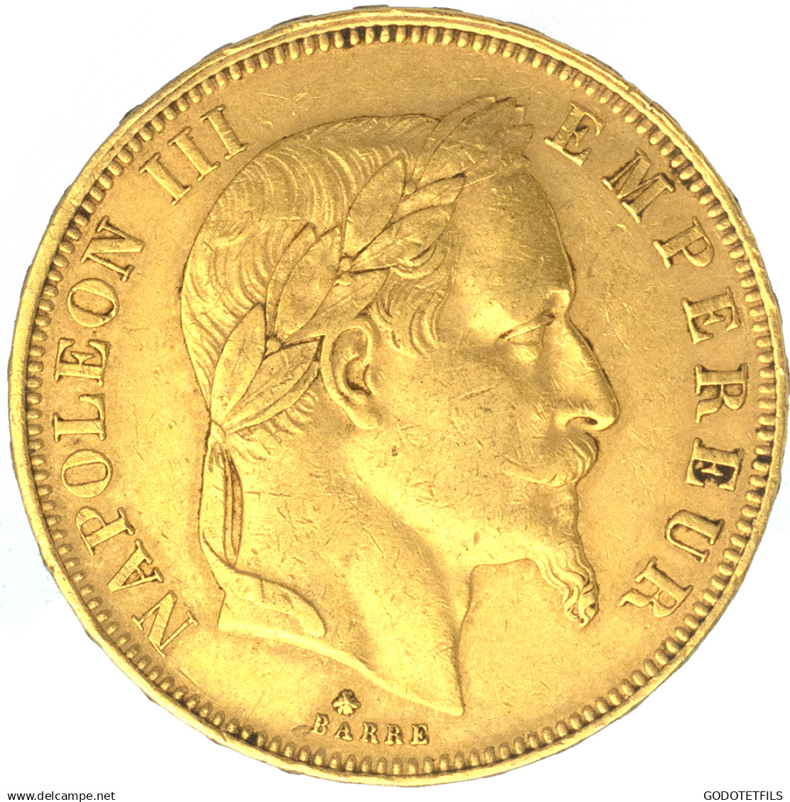 Second-Empire-50 Francs Napoléon III Tête Laurée 1865 Paris - 50 Francs (gold)