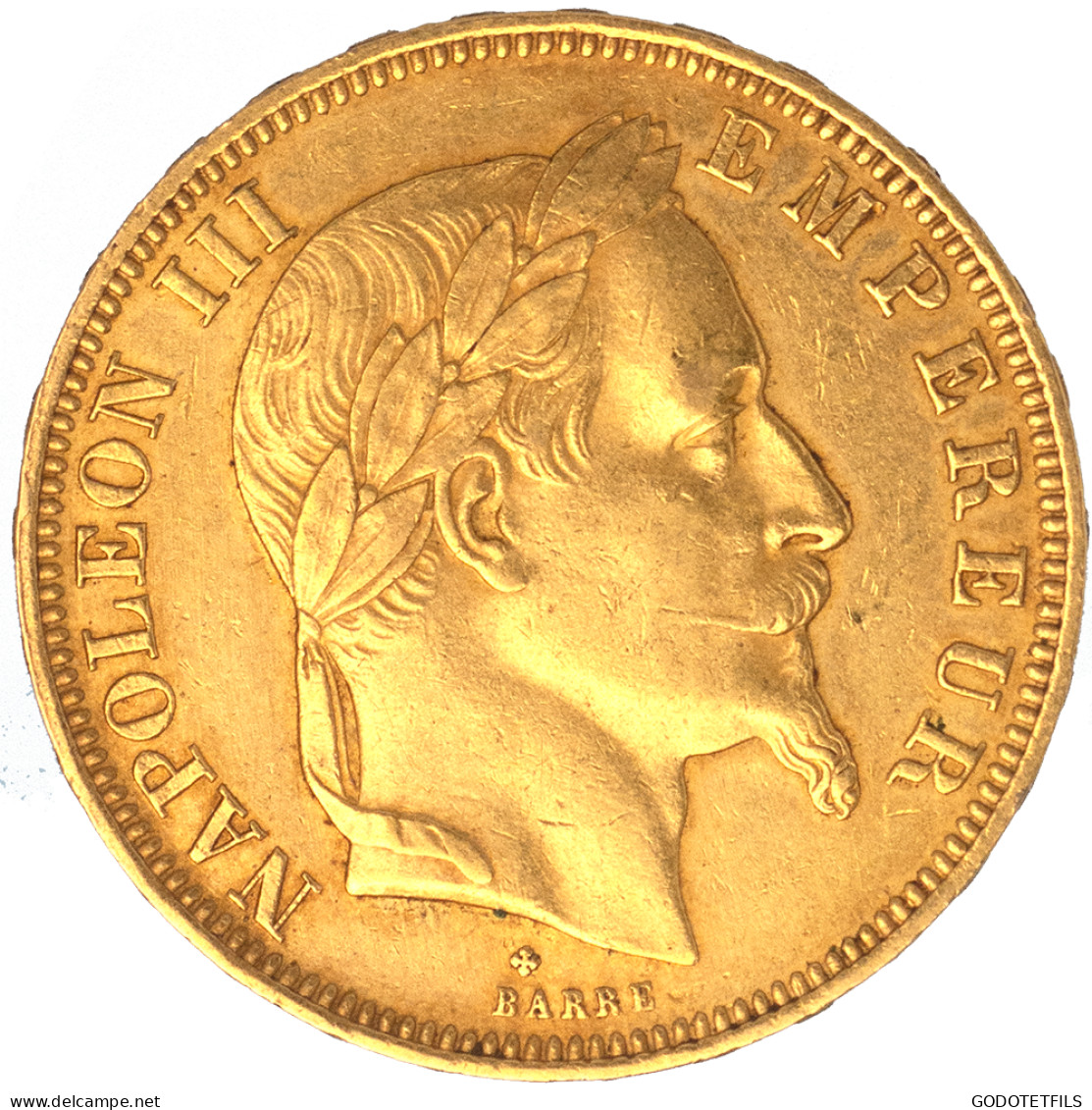 Second-Empire-50 Francs Napoléon III Tête Laurée 1866 Strasbourg - 50 Francs (goud)