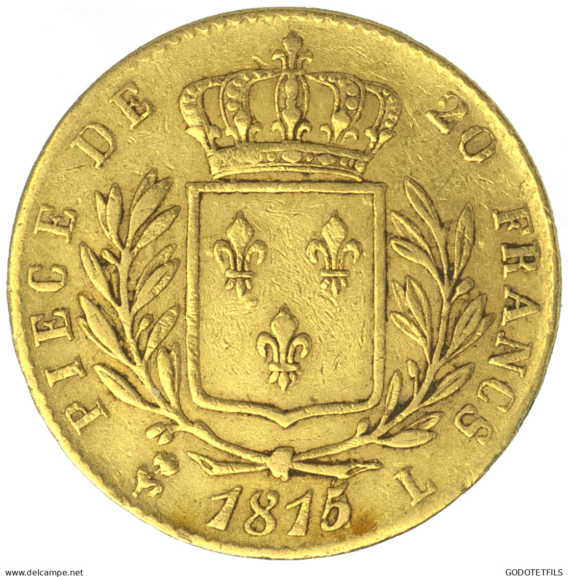 Louis XVIII-20 Francs 1815-4 Bayonne - 20 Francs (oro)