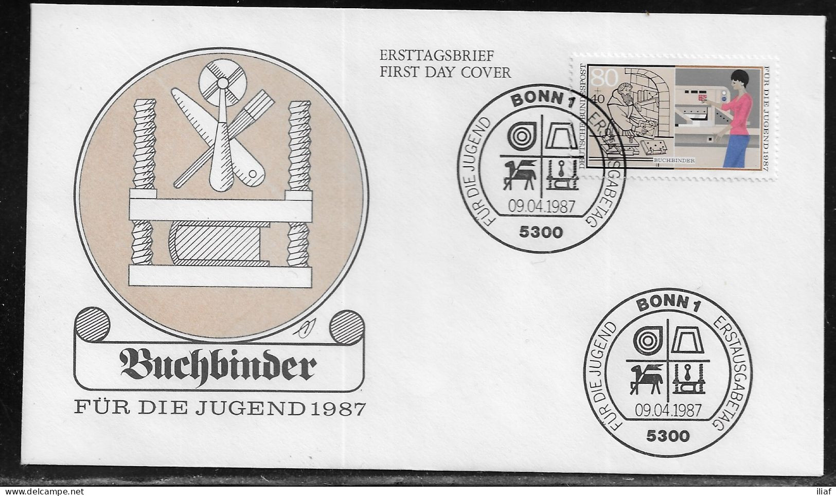 Germany. FDC Mi. 1318.  Youth: Trades. Bookbinder.  FDC Cancellation On Cachet Special Envelope No. 22746. - 1981-1990