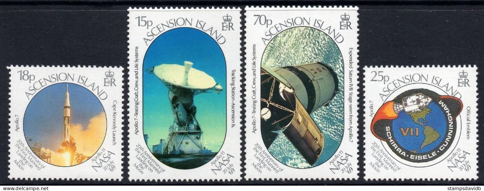 1989 Ascension 497-500 20 Years Of Apollo 11 Moon Landing 9,00 € - Afrique