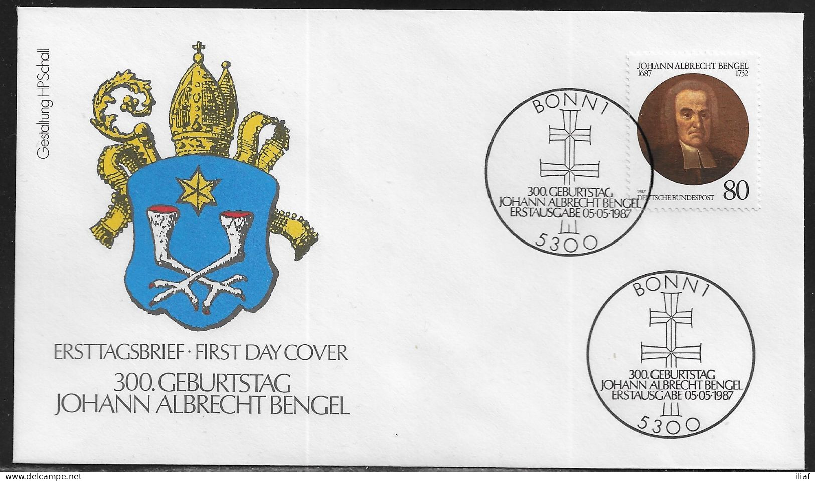 Germany. FDC Mi. 1324.  300th Birth Anniversary Of Johann Albrecht Bengel (theologian), FDC Cancellation On Cachet Speci - 1981-1990