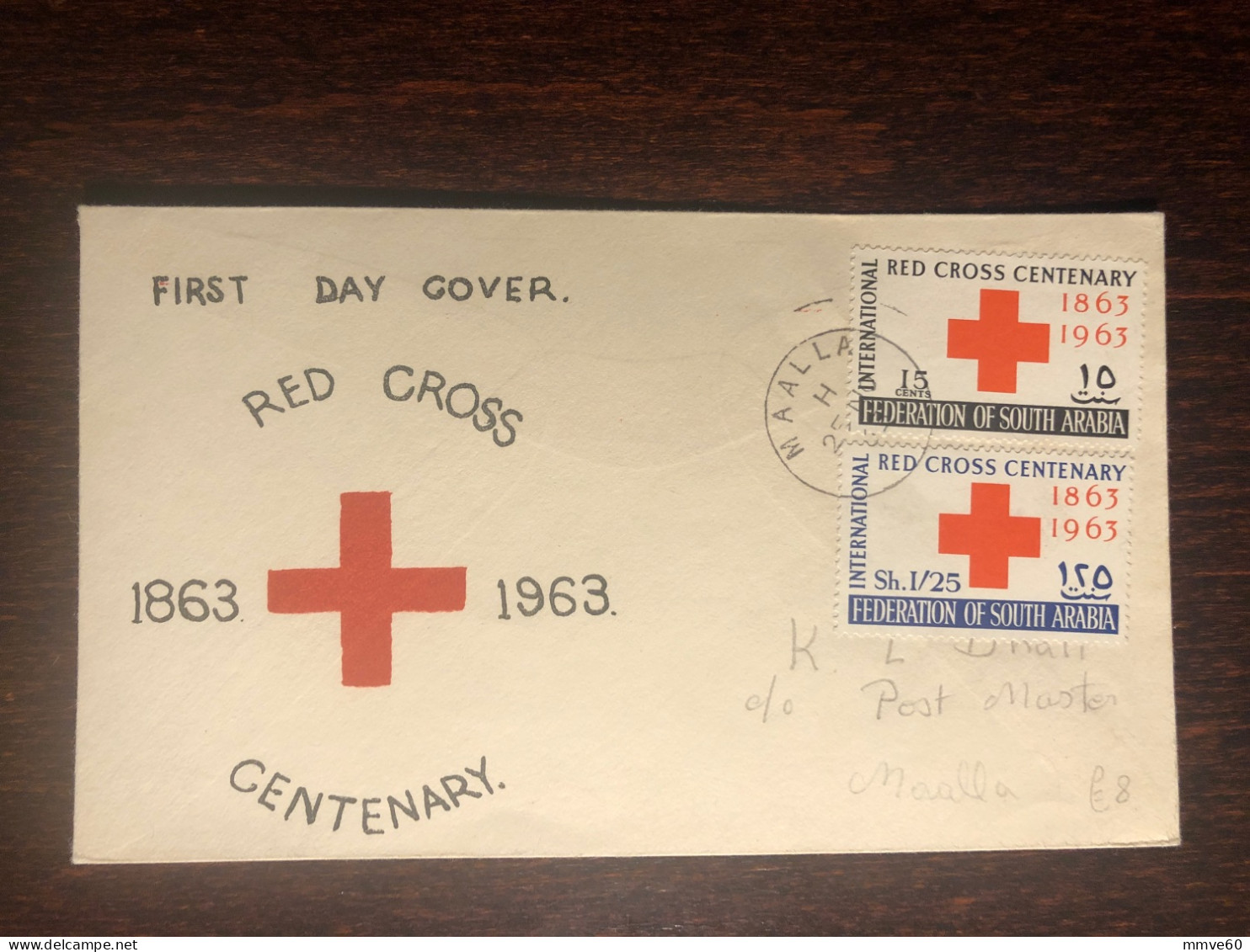 SOUTH ARABIA  FDC COVER 1963 YEAR RED CROSS BLOOD HEALTH MEDICINE STAMPS - Asia (Other)