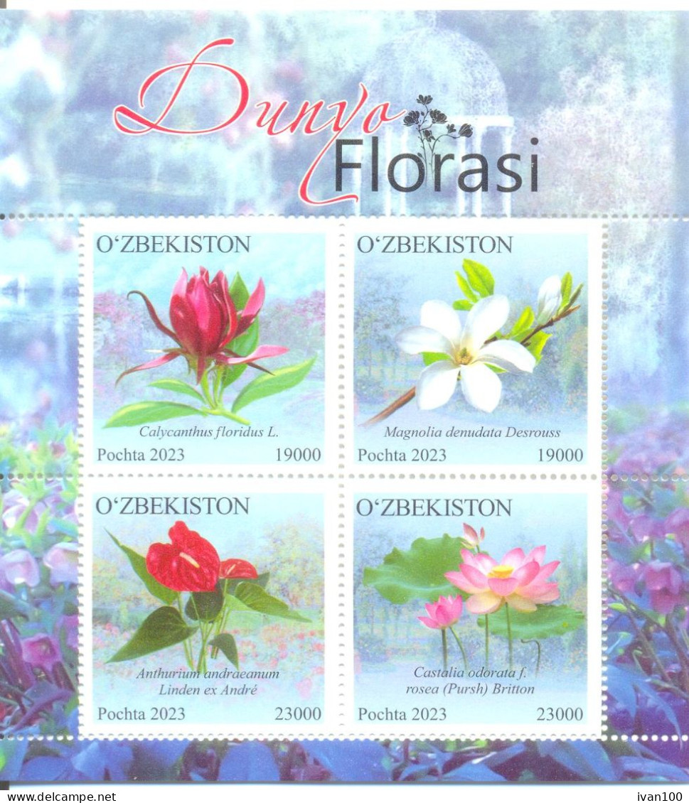 2024. Uzbekistan, Flora, Flowers Of Uzbekistan, S/s, Mint/** - Ouzbékistan