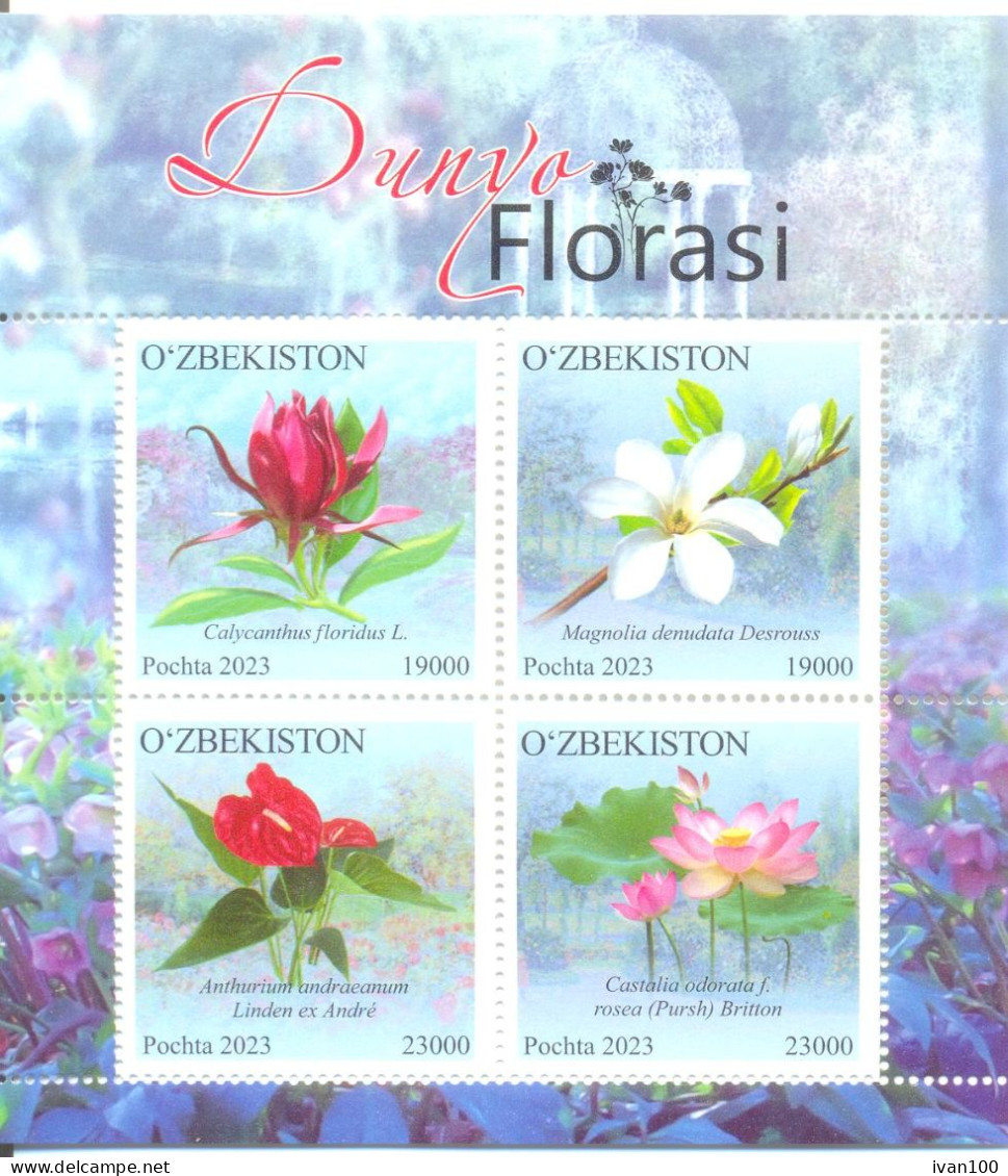 2024. Uzbekistan, Flora, Flowers Of Uzbekistan, S/s, Mint/** - Uzbekistan