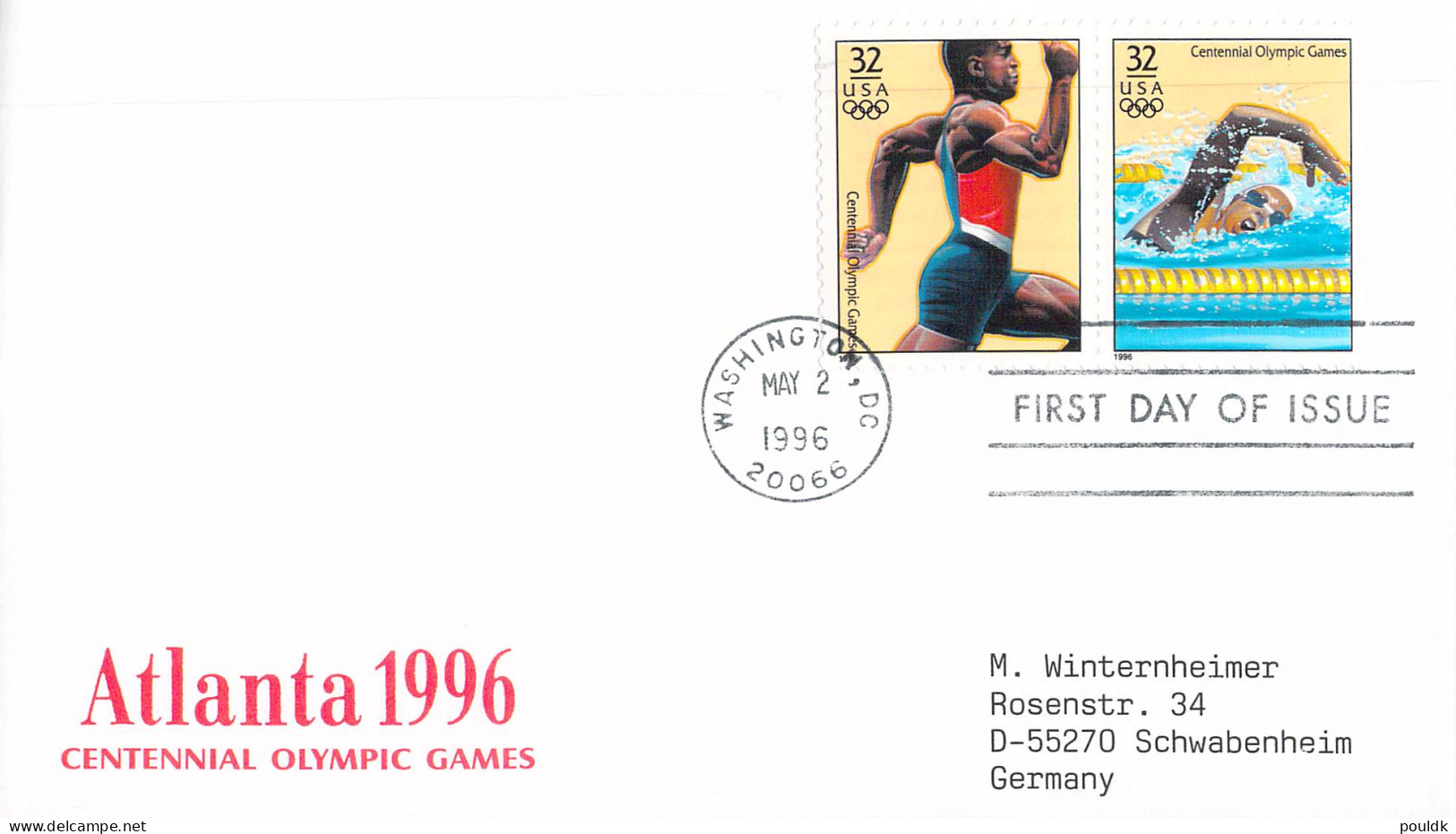 Olympic Games In Atlanta 1996: USA - Ten FDC Commerating The Games. Postal Weight Approx 0,04 Kg. Please  - Estate 1996: Atlanta