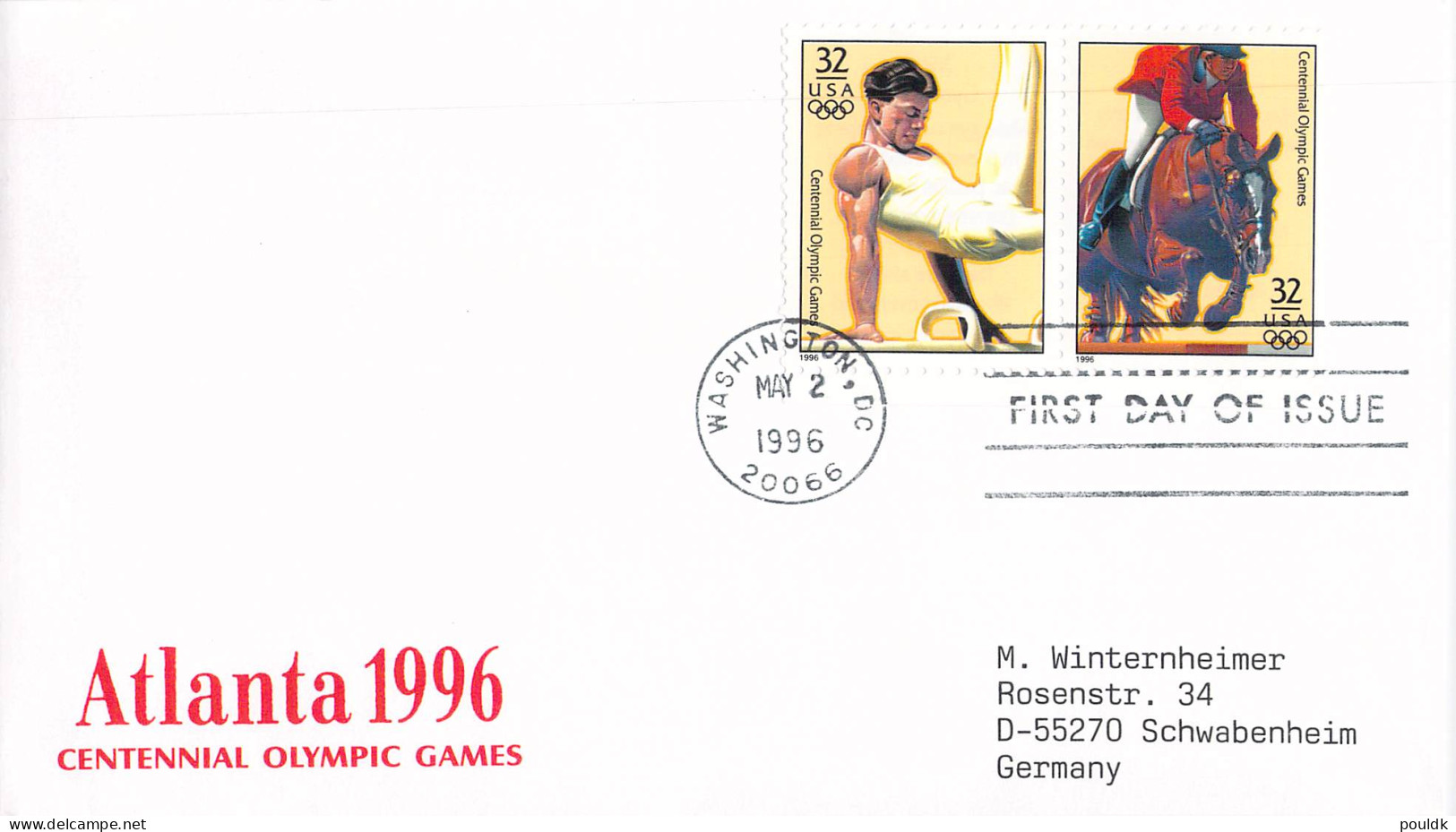 Olympic Games in Atlanta 1996: USA - Ten FDC commerating the Games. Postal weight approx 0,04 kg. Please 