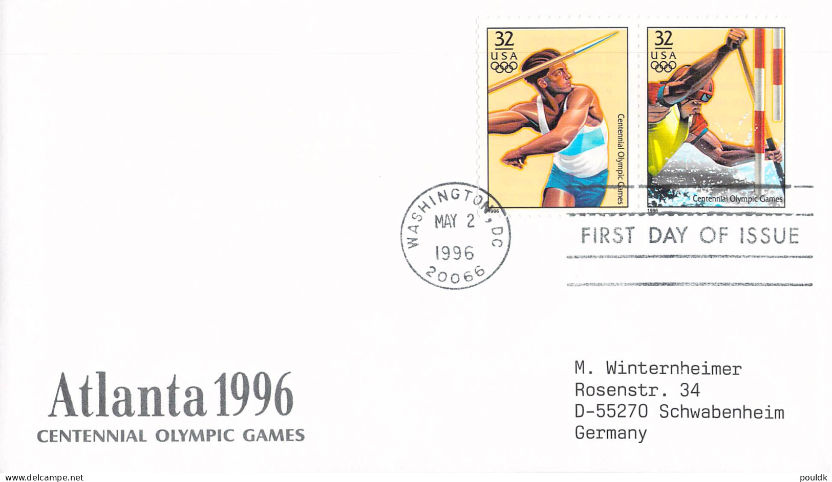 Olympic Games in Atlanta 1996: USA - Ten FDC commerating the Games. Postal weight approx 0,04 kg. Please 