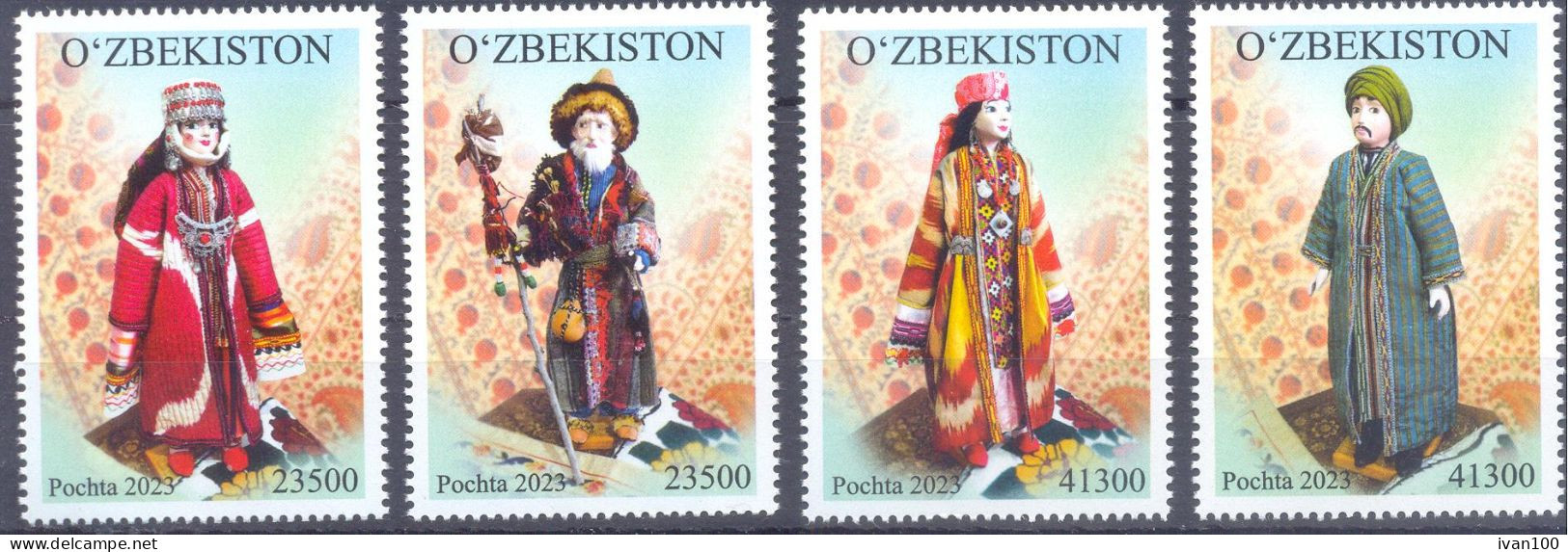 2023. Uzbekistan, Traditional Clotches Of Uzbekistan, 4v, Mint/** - Ouzbékistan