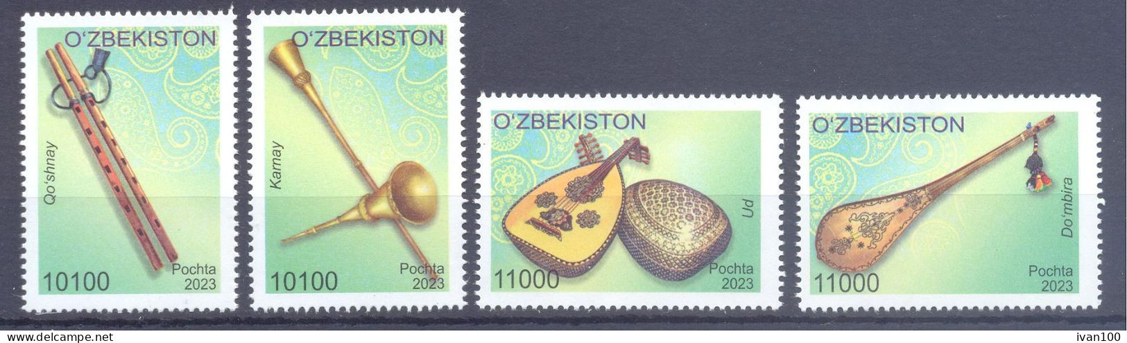 2023. Uzbekistan, Musical Instruments Of Uzbekistan, 4v, Mint/** - Uzbekistan