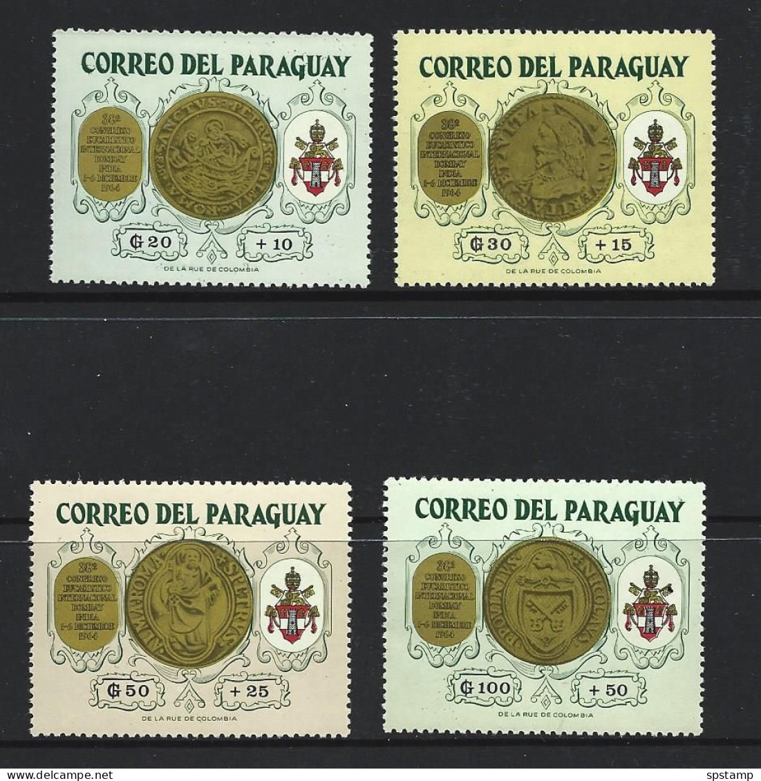 Paraguay 1964 Bombay Eucharistic Congress Set Of 4 MNH - Paraguay