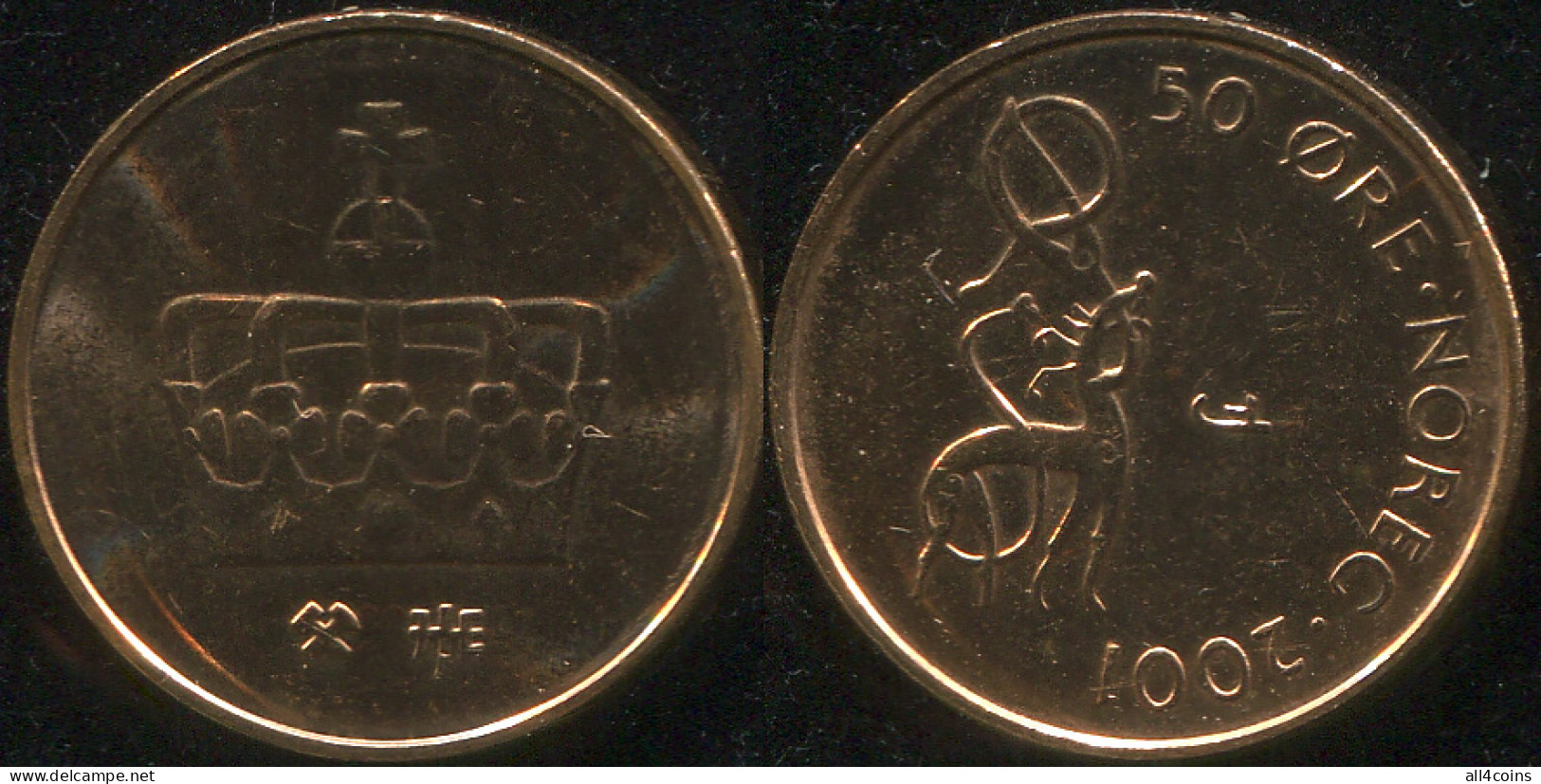 Norway. 50 Øre. 2001 (Coin KM#460. Unc) - Norvège