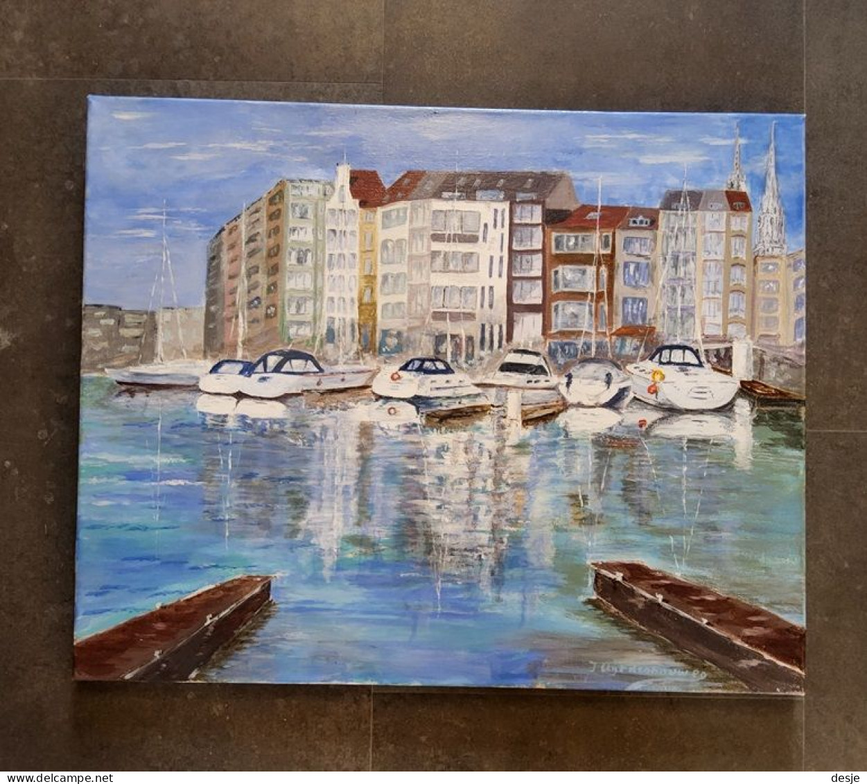 Jachthaven Oostende Door J. Uyt Den BouweAlbert Embrechts (1914-1997) - Oils