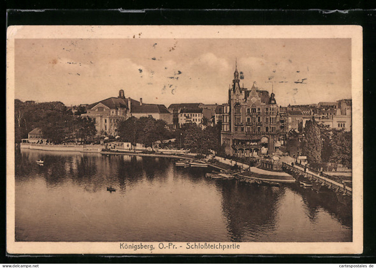 AK Königsberg, Blick Auf Die Villen Am Ufer Des Schlossteich  - Ostpreussen