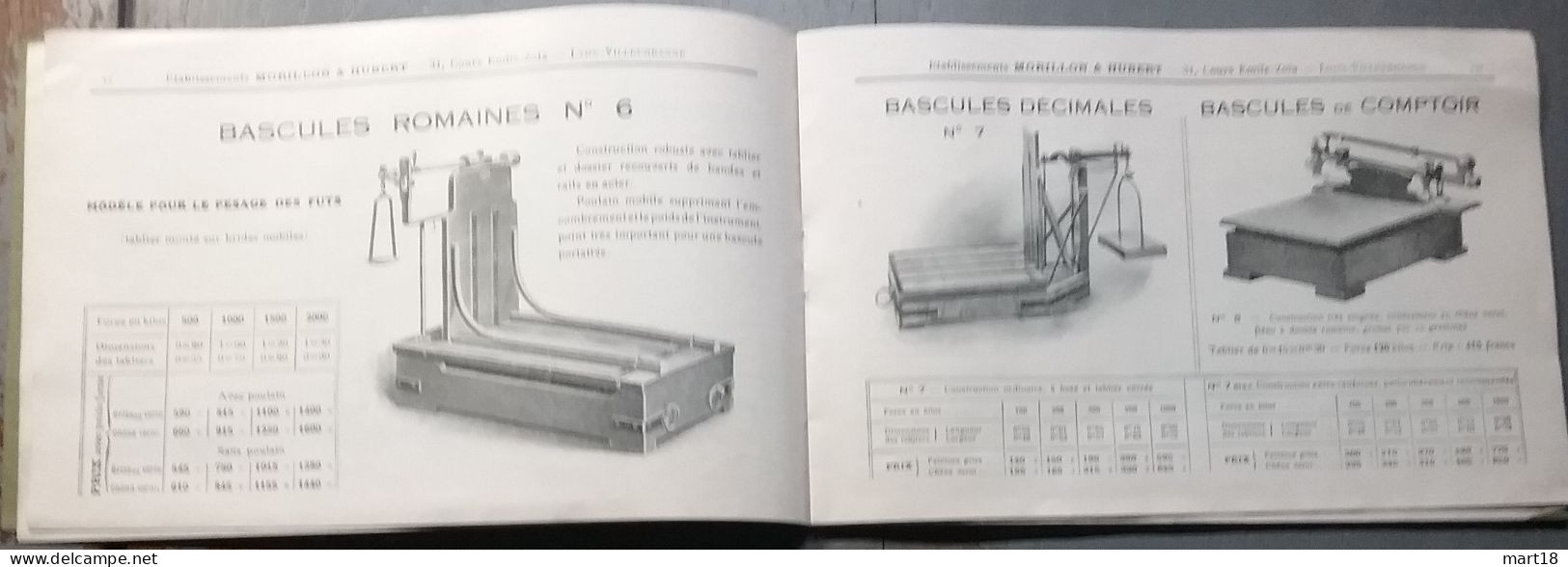 Catalogue 1925 MORILLON & HUBERT Instruments De Pesage Balance Bascule Crochets - Otros Aparatos
