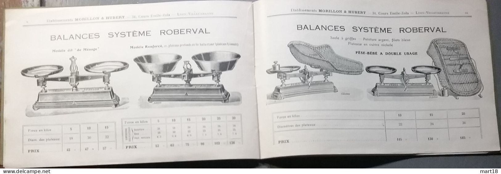 Catalogue 1925 MORILLON & HUBERT Instruments De Pesage Balance Bascule Crochets - Otros Aparatos
