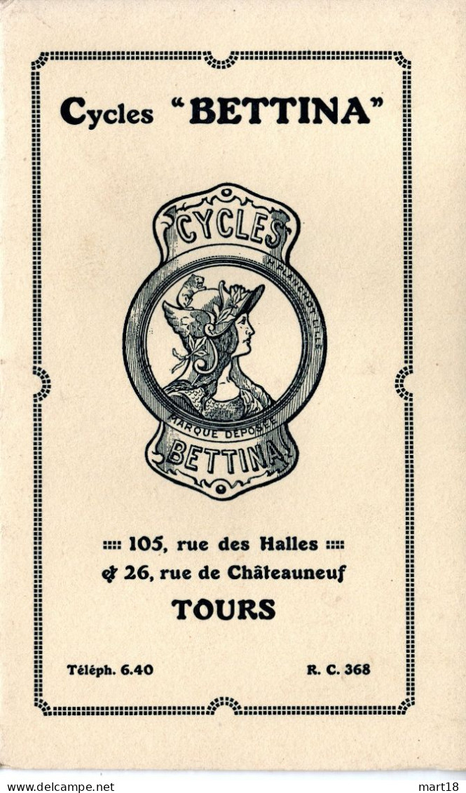 Catalogue - Cycles BETTINA à Tours - Années 1900 - - Motor Bikes