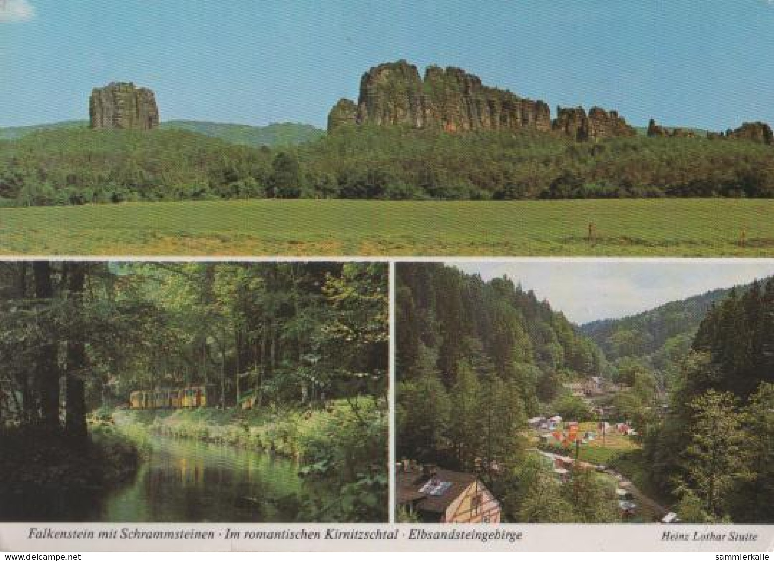 19196 - Königstein - Falkenstein Mit Schrammsteinen - Ca. 1995 - Koenigstein (Saechs. Schw.)