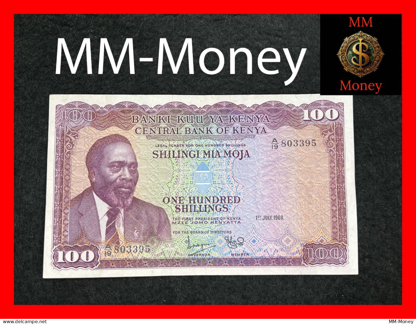 KENYA  100 Shilingi  1.7.1969  P.  10  *first Date*  AXF   [MM-Money] - Kenia