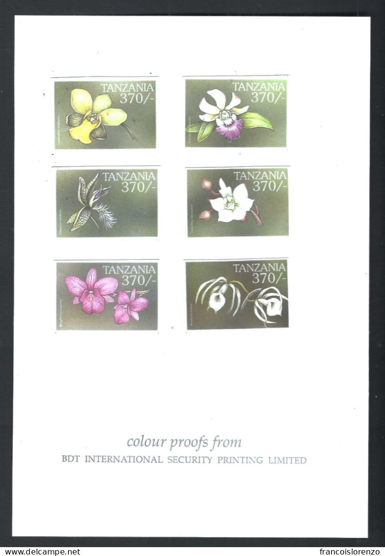 Tanzania 2000 Nature Carnivorous Plants Wild Flowers Orchids Fauna Flora Rare Imperf Proof Essay Trial MNH - Orchideeën