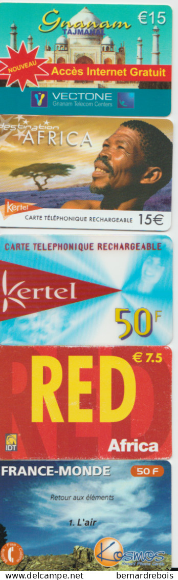 TC24 - 5 CARTES PERPAYEES Pour 1 € - Kaarten Voor De Telefooncel (herlaadbaar)