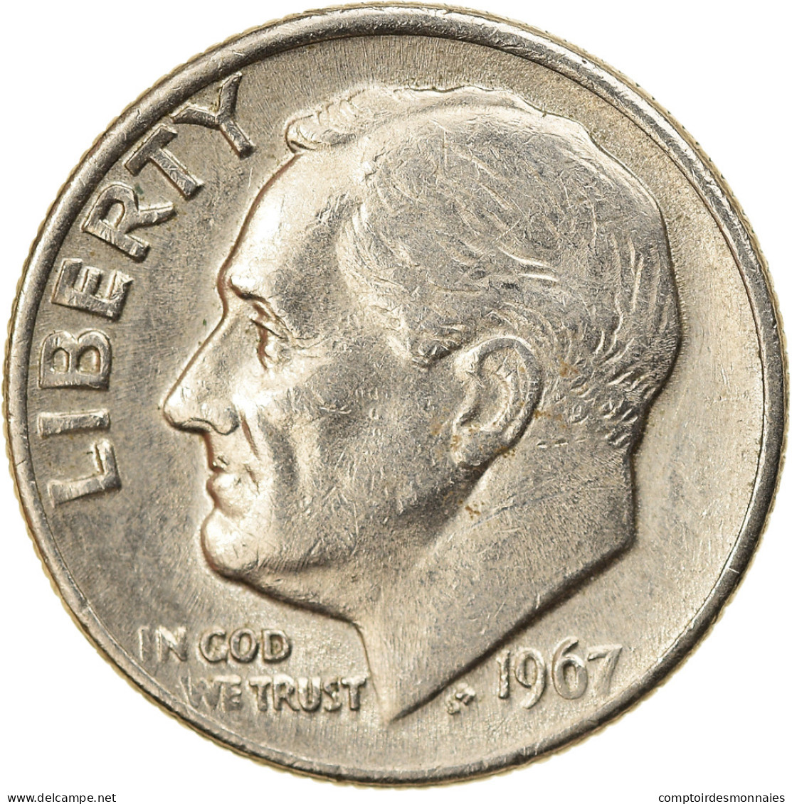 Monnaie, États-Unis, Roosevelt Dime, Dime, 1967, U.S. Mint, Philadelphie, SUP - 1946-...: Roosevelt