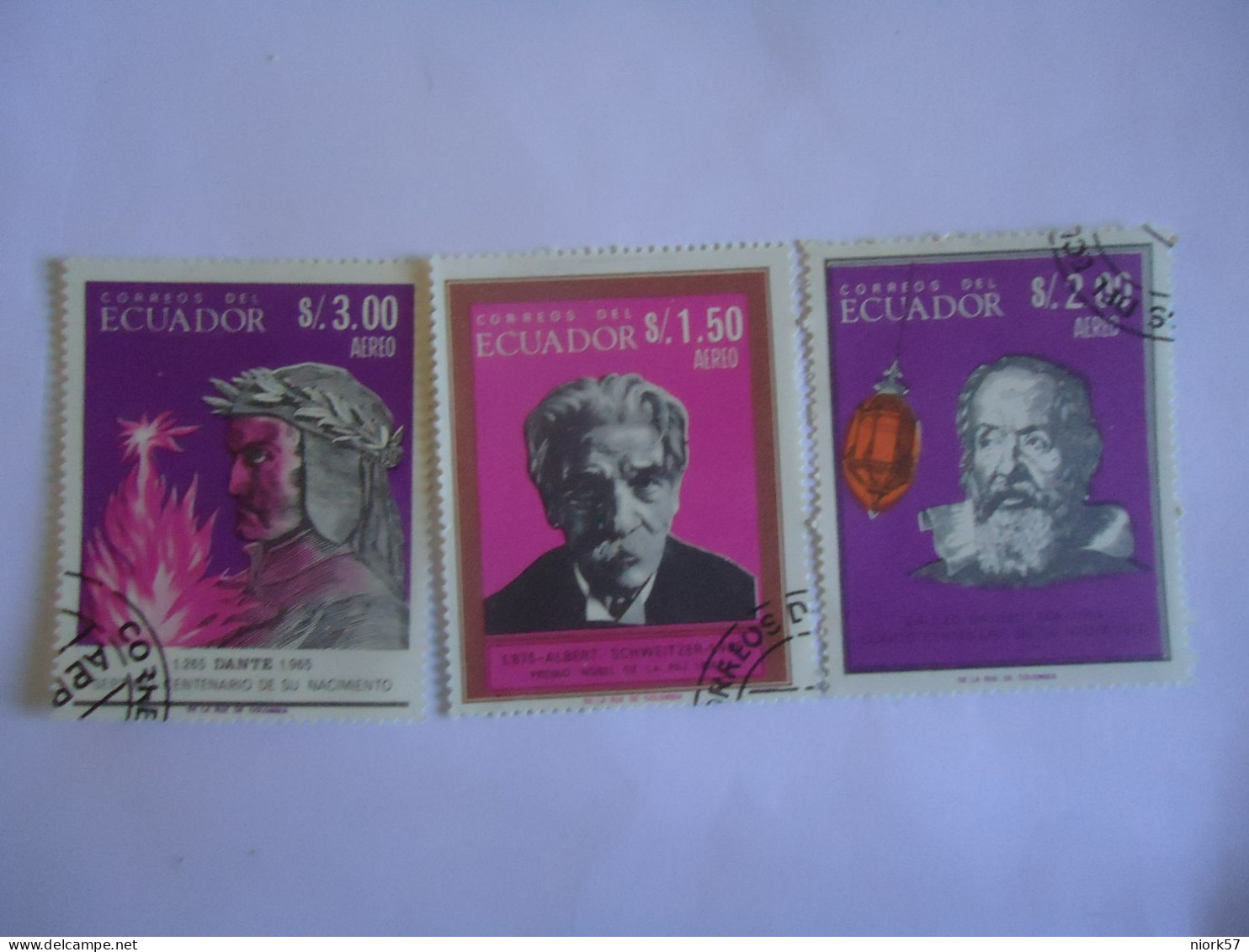 ECUADOR  USED  3 STAMPS  FAMOUS PEOPLES - Equateur