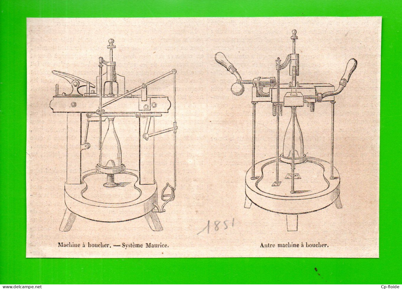 ŒNOLOGIE . VITICULTURE .  " MACHINE À BOUCHER . SYSTÈME MAURICE " . GRAVURE - Réf. N°38680 - - Sonstige & Ohne Zuordnung