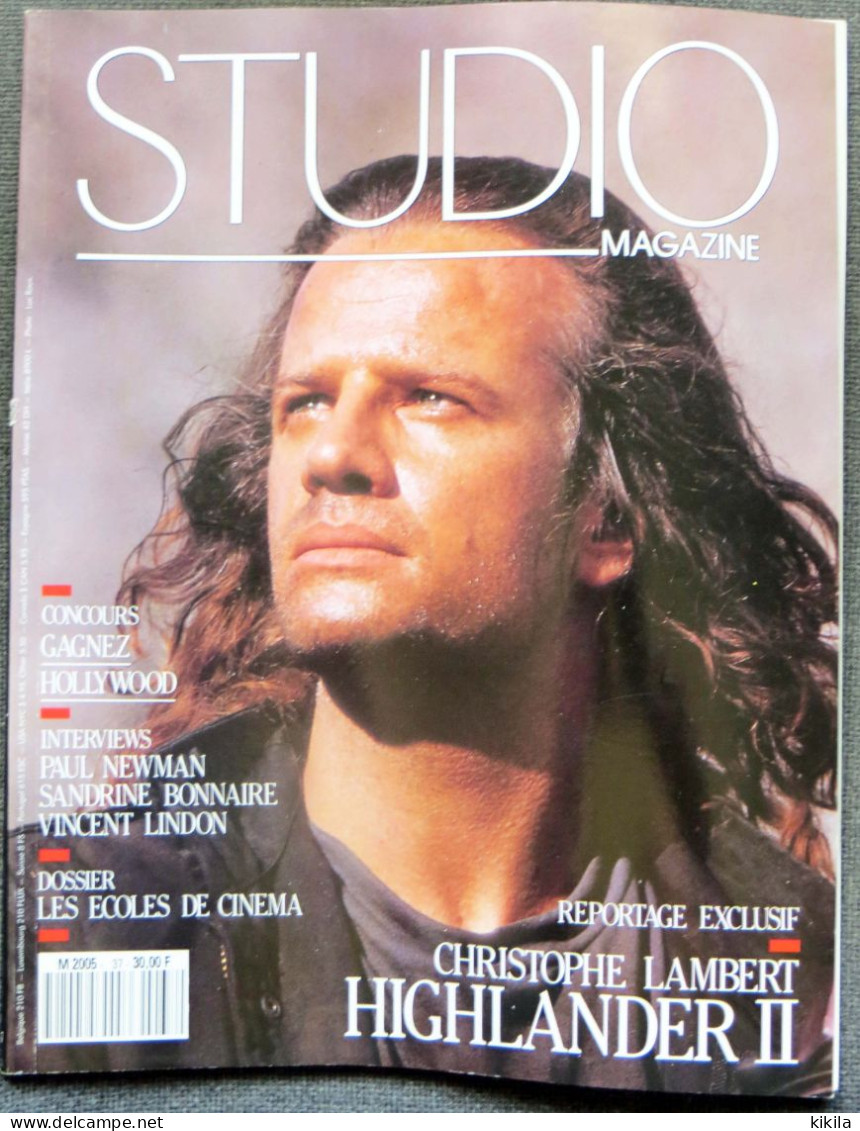 Revue STUDIO Magazine N° 37 Mai 1990 Christophe Lambert "Highlander II" - Paul Newman - Sandrine Bonnaire - Vincent * - Film