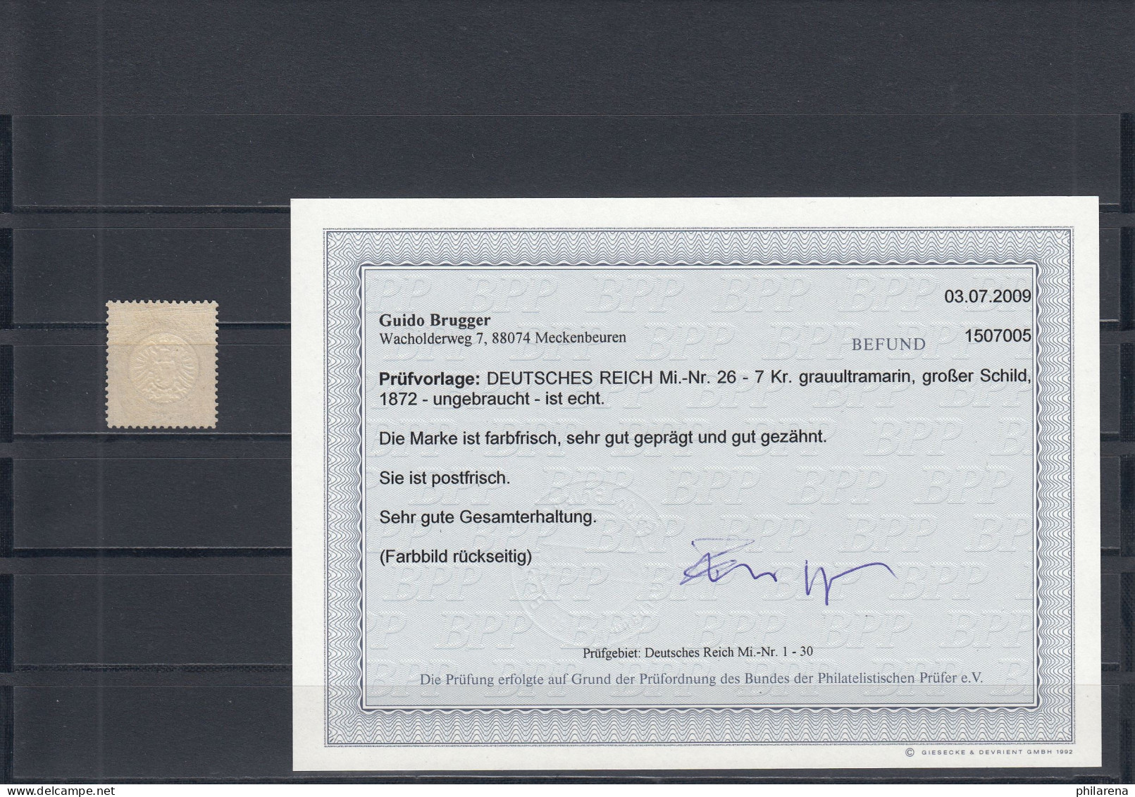 DR: MiNr. 26, Ungebraucht, Farbfrisch, BPP Befund - Unused Stamps