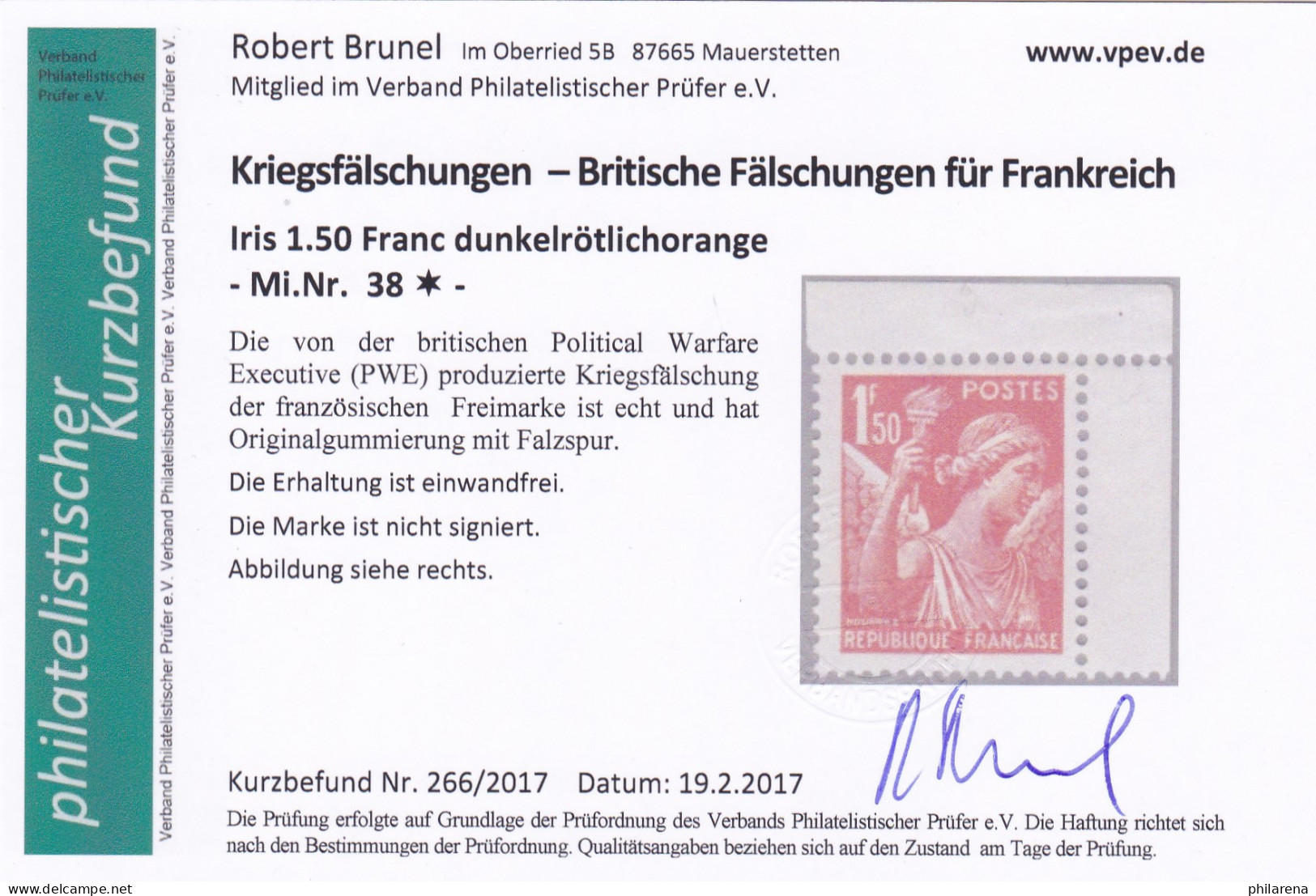 Kriegsfälschung: Britische Fälschung Für Frankreich;MiNr.  38, 42, * - Vervalsingen En Oorlogspropaganda