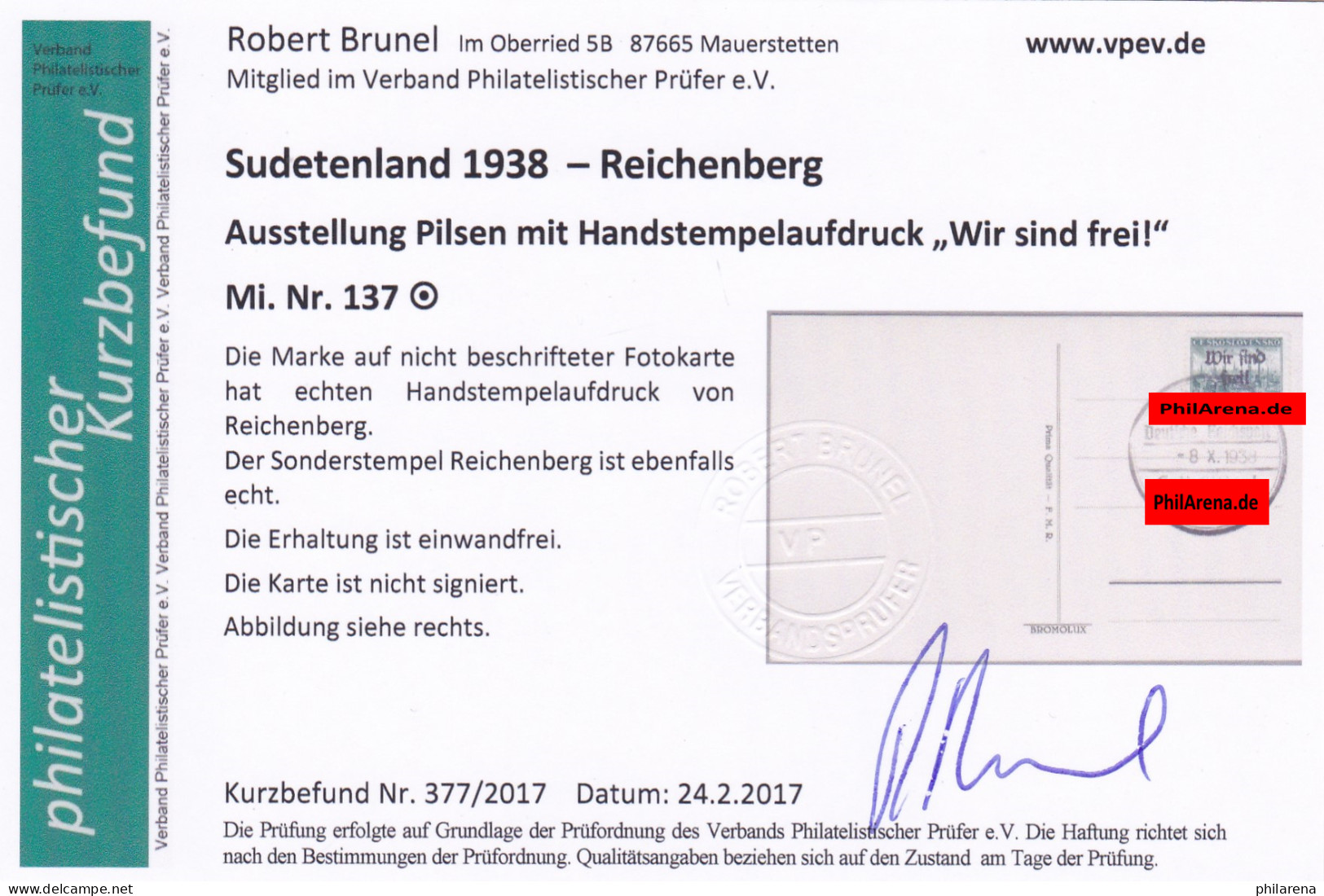 Sudetenland: Reichenberg MiNr. 137, Gestempelt Auf Karte - Région Des Sudètes