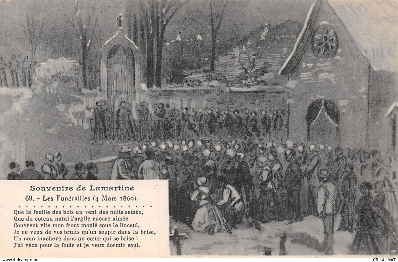 TH-RELIGION SOUVENIRS DE LAMARTINE LES FUNERAILLES-N°T2905-E/0047 - Otros & Sin Clasificación