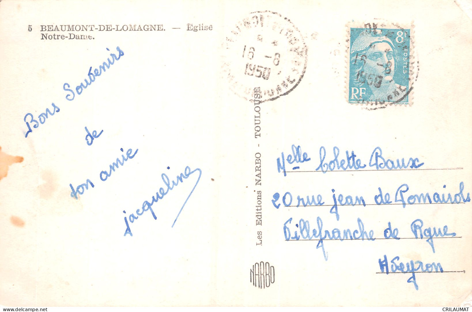 82-BEAUMONT DE LOMAGNE-N°T2906-E/0357 - Beaumont De Lomagne