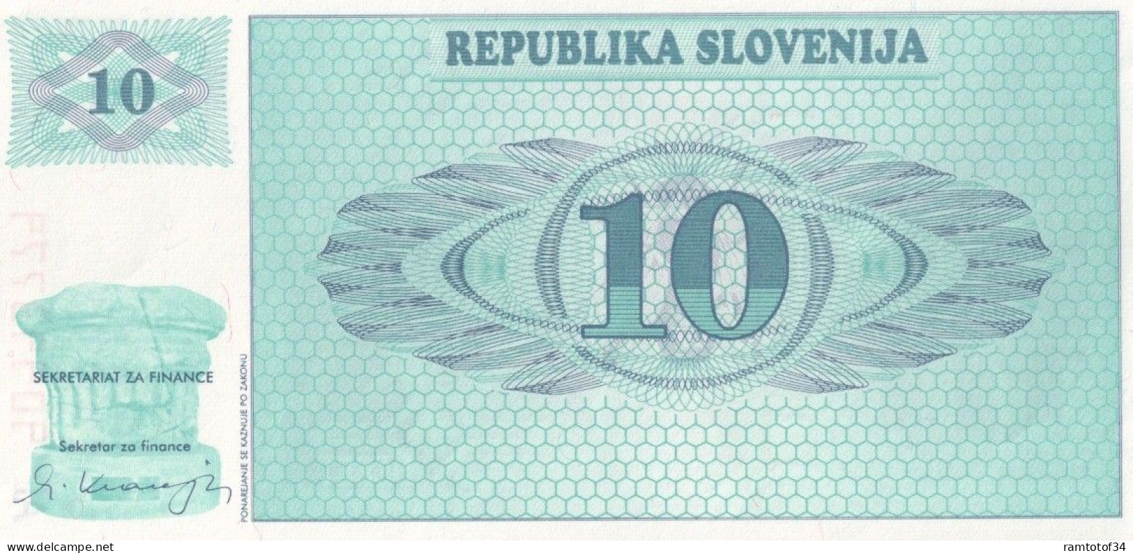SLOVENIE - 10 Tolar 1990 UNC - Slovénie