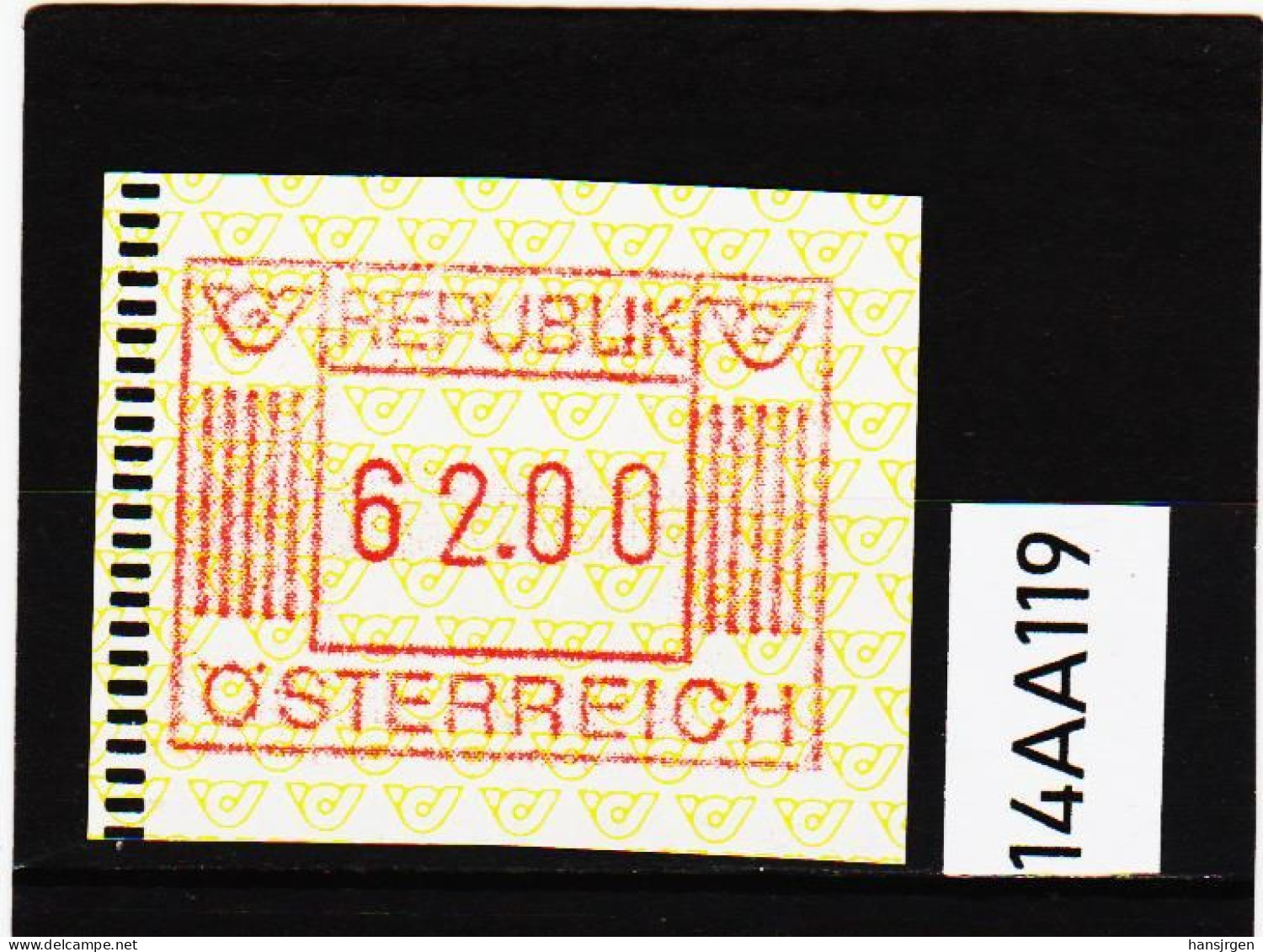 14AA/119  ÖSTERREICH 1983 AUTOMATENMARKEN  A N K  1. AUSGABE  62,00 SCHILLING   ** Postfrisch - Automatenmarken [ATM]