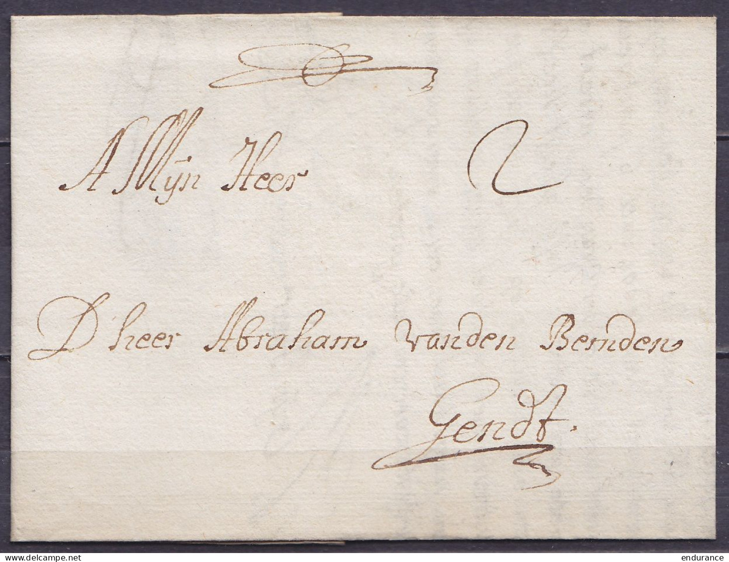 L. Datée 24 Mars 1703 De ANTWERPEN Pour GENDT (Gand) - Port "2" - 1621-1713 (Spaanse Nederlanden)