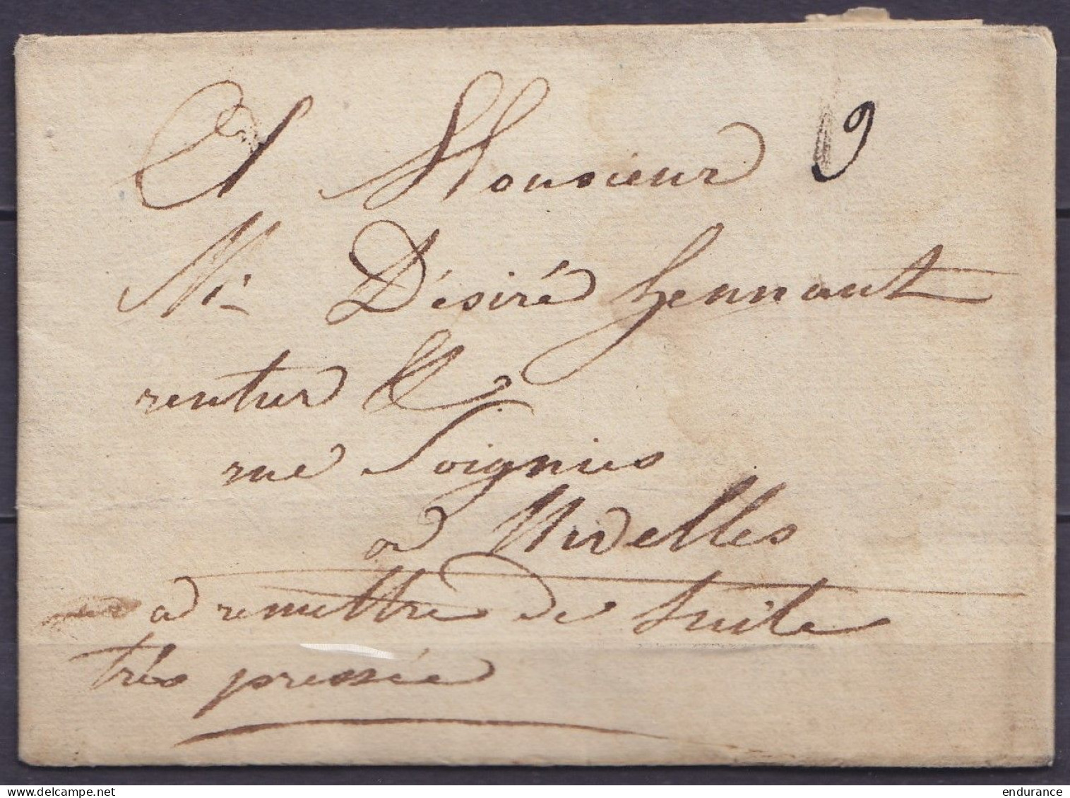 L. Urgente Datée 22 Avril 1808 De MONT-ST-JEAN Pour NIVELLES - Port "9" - Man. "à Remettre De Suite, Très Pressée" - 1794-1814 (Französische Besatzung)