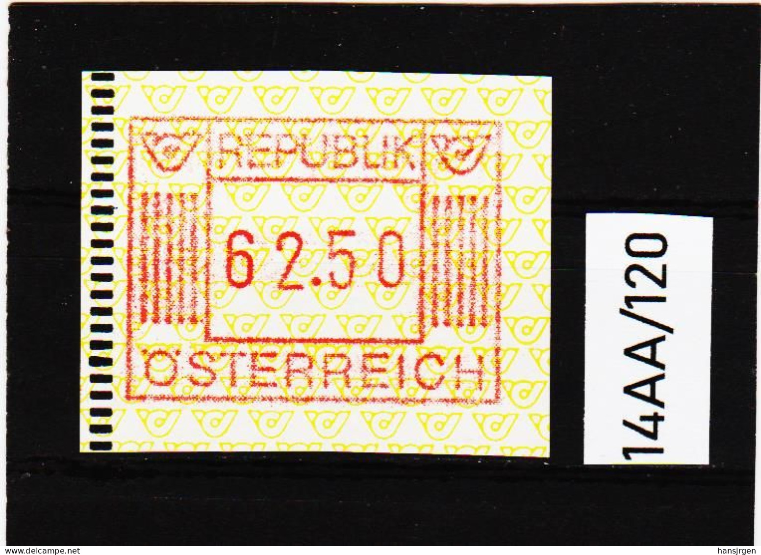 14AA/120  ÖSTERREICH 1983 AUTOMATENMARKEN  A N K  1. AUSGABE  62,50 SCHILLING   ** Postfrisch - Timbres De Distributeurs [ATM]