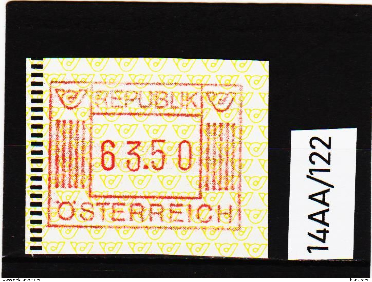 14AA/122  ÖSTERREICH 1983 AUTOMATENMARKEN  A N K  1. AUSGABE  63,50 SCHILLING   ** Postfrisch - Automatenmarken [ATM]