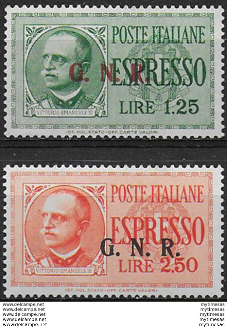 1943 Repubblica Sociale Espressi G.N.R. Brescia III MNH Sassone N. 19III/20III - Autres & Non Classés