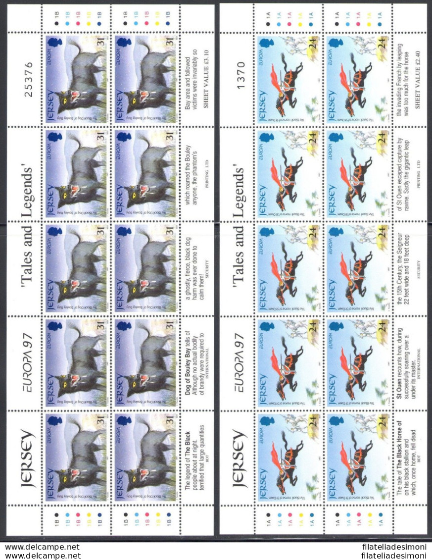 1997 EUROPA CEPT Jersey 2 Minifogli Di 10 Valori MNH** - Other & Unclassified