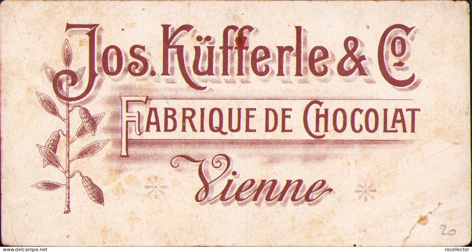 Jos Kufferle & Co Fabrique De Chocolat Vienne Old Commercial A878 - Werbung