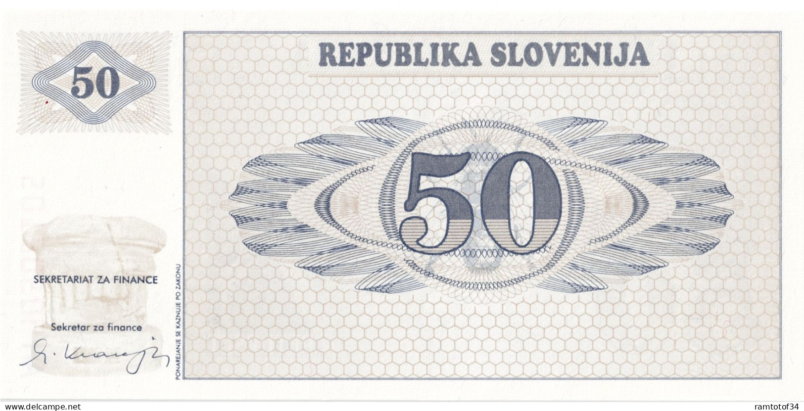 SLOVENIE - 50 Tolar 1990 UNC - Slovenia